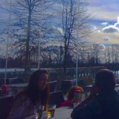 The view from the atrium is spectacular at Romer's Burger Bar