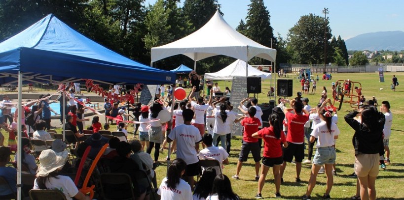 Young and old alike took part in a community dance at Youth Celebrate Canada Day last July 1st. Photo by Vincent Wu