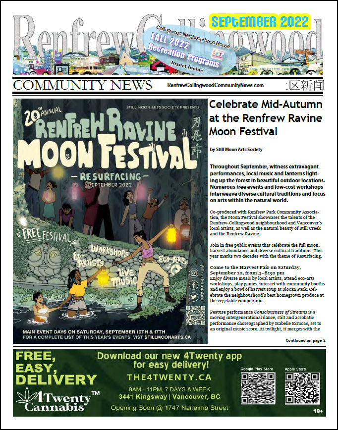 Cover image of the Renfrew-Collingwood Community News September 2022