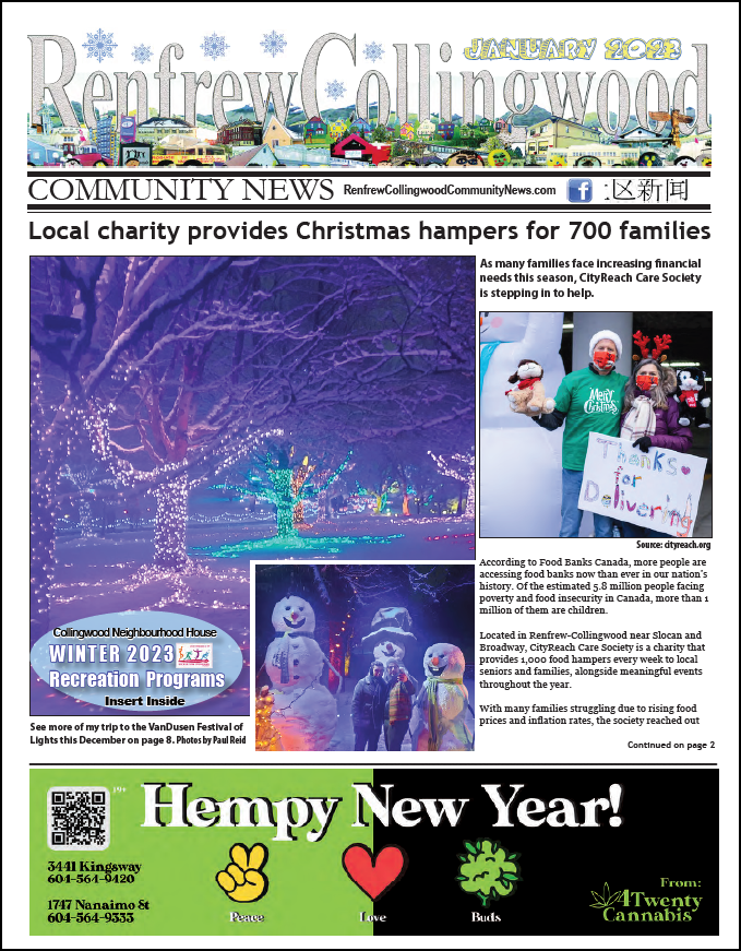 Cover of the January 2023 issue of the Renfrew-Collingwood Community News.
