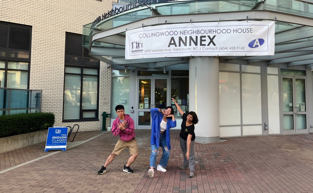 Martin L., Carmen L., and Sakshi J. are excited to host a series of events during Collingwood Days 2023 and to meet new neighbours and community members. Photo by Airam S.